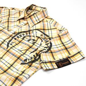 G-Star Raw Mens Pearl Snap‎ Shirt XL Plaid Button Up S/S Western Embroidered